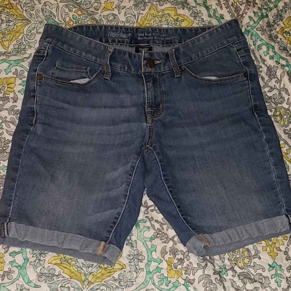 Mossimo Mid Rise Bermuda Denim Shorts